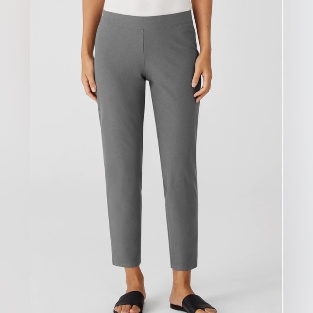 Eileen Fisher Slate Washable Stretch Crepe Slim Ankle Pant Size Medium